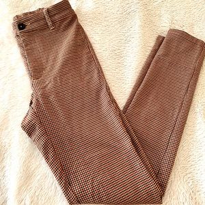 Garage “as if” high rise plaid pants skinny leg